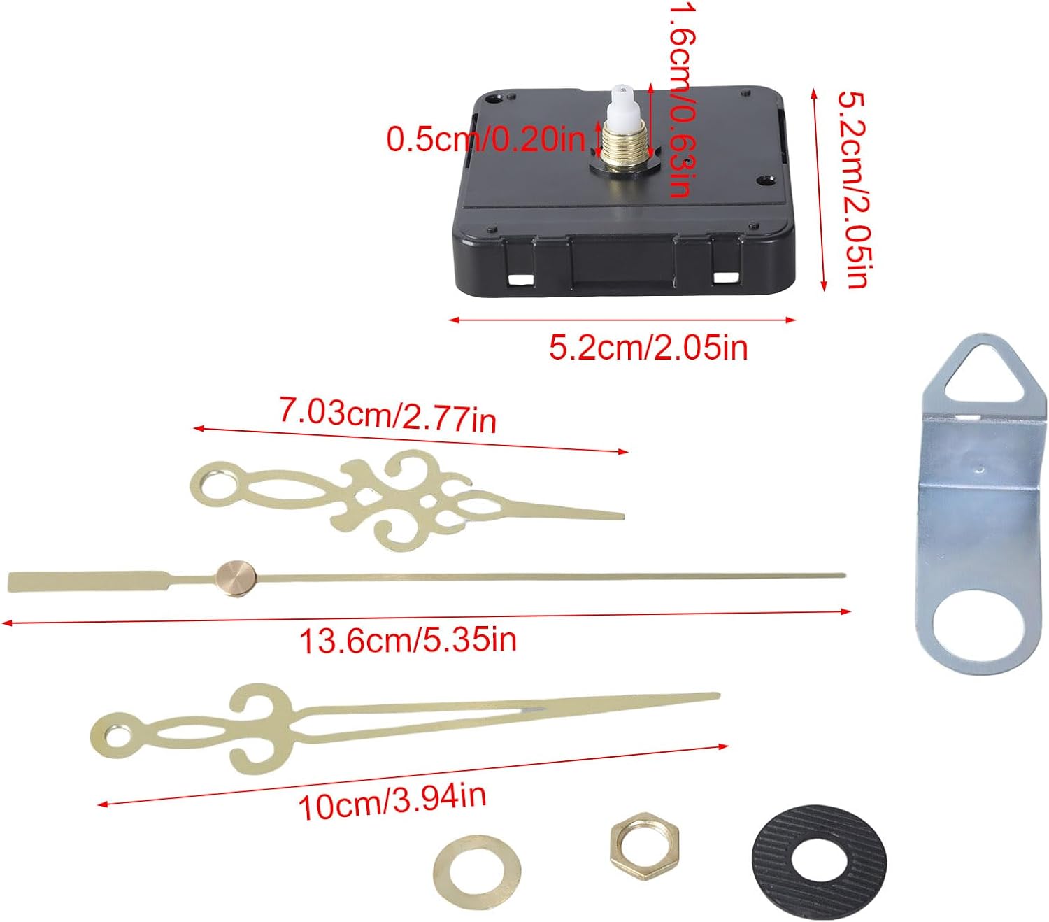 Quiet Clock Mechanism Movement Kit with Antique Arrow Clock Hand, Easy Installation and Replacement for Dwall Clocks