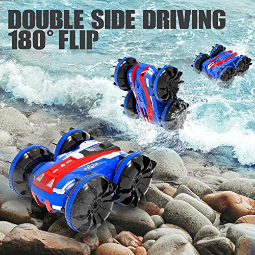 Volantexrc Toys For 6-12 Year Old Boys Amphibious Rc Car For Kids 2.4Ghz Remote Control Boat Waterproof 4Wd Rc Monster Truck Stunt Car Boys Girls Christmas Birthday Gifts All Terrain Beach Pool Toys #TOP2