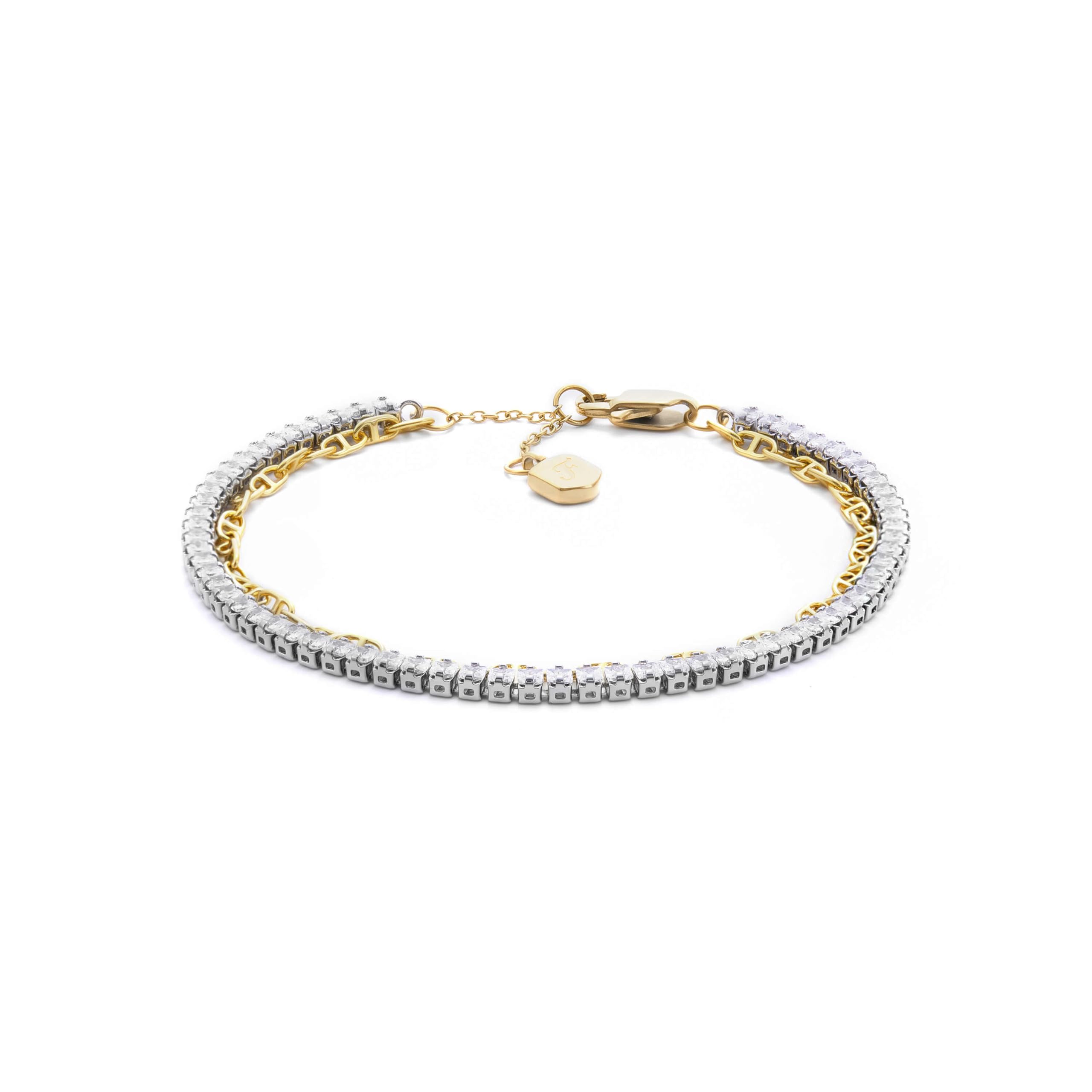FOSSIL Women's Messing mit Karabinerverschluss Doppelkettenarmband