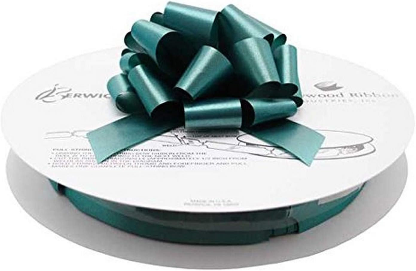 Berwick Offray Perfect Flora-Satin Ribbon-5" Diameter X 20 Loops, 1-7/16" Wide Ribbon-50 Pieces/Reel-Hunter Pull Bow