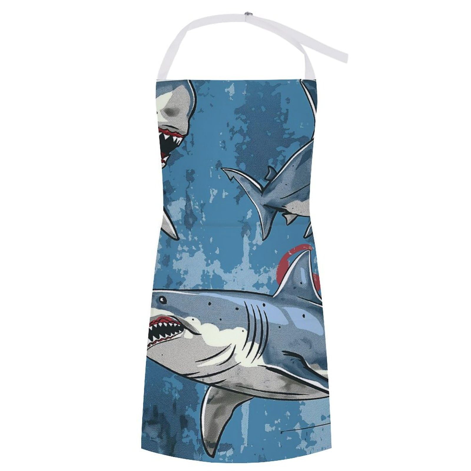 Smazdfxx Unisex As Pic Cooking Aprons Sharks Vintage Pattern Adjustable Baking Aprons Chef Apron For Kitchen Gardening And Salon