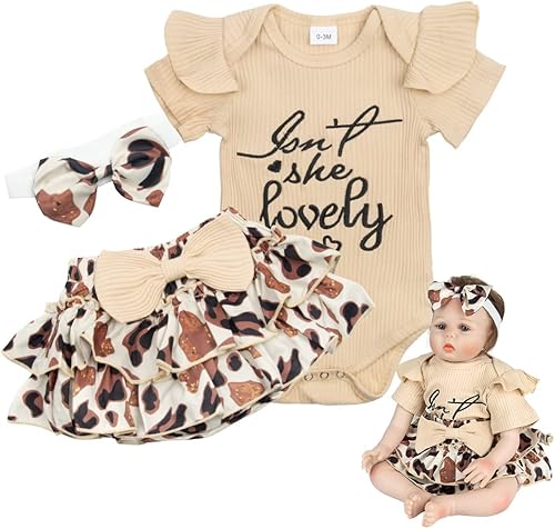 Reborn Doll - Juego de 3 piezas de ropa con estampado de leopardo para muñeca recién nacida de 22 a 24 pulgadas, accesorios de ropa para muñecas