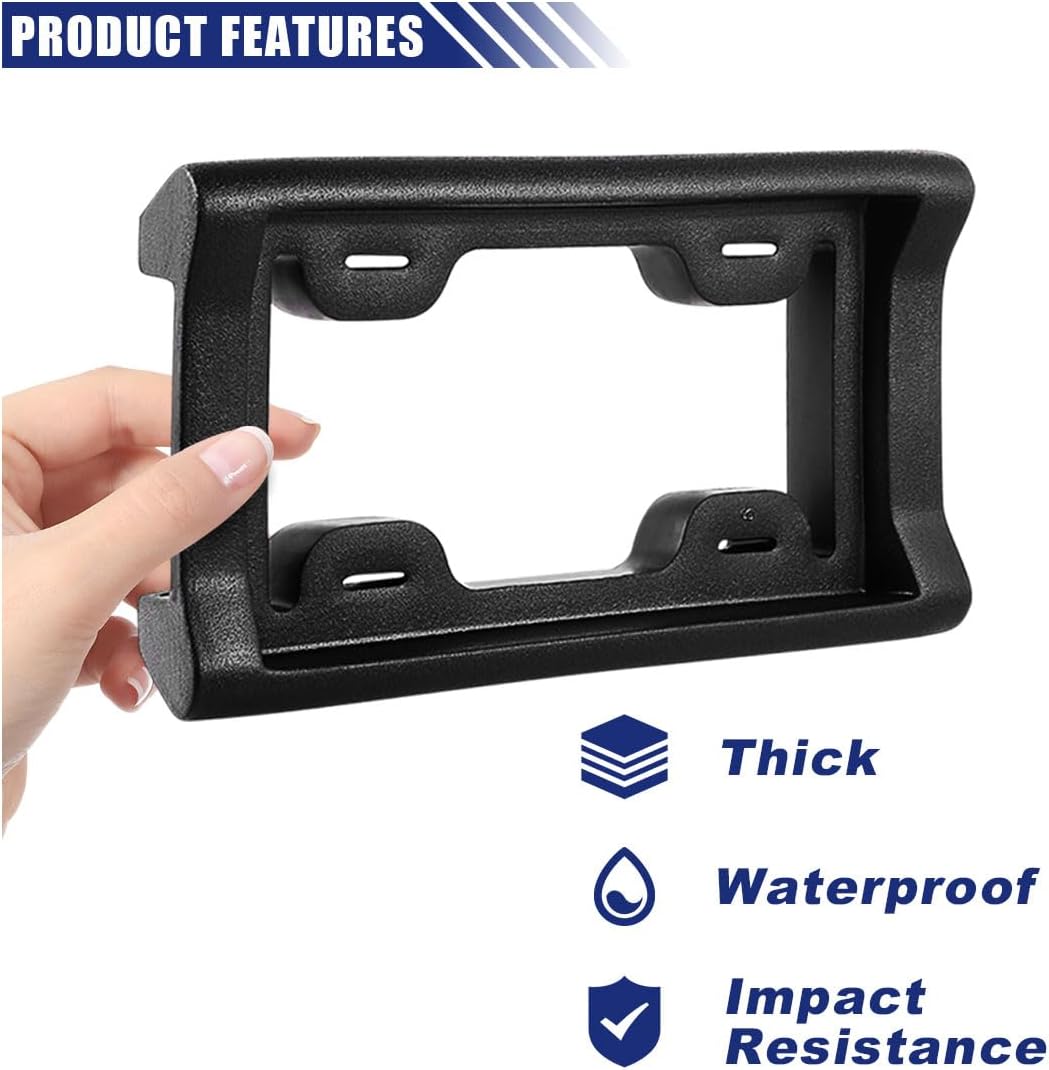 License Plate Bumper Guard, 2.3" Thick Rubber License Plate Mount, Universal License Plate Frame with Screws Protects Bumper from Scratches and Dents Fit for Car Truck SUV (2PCS)