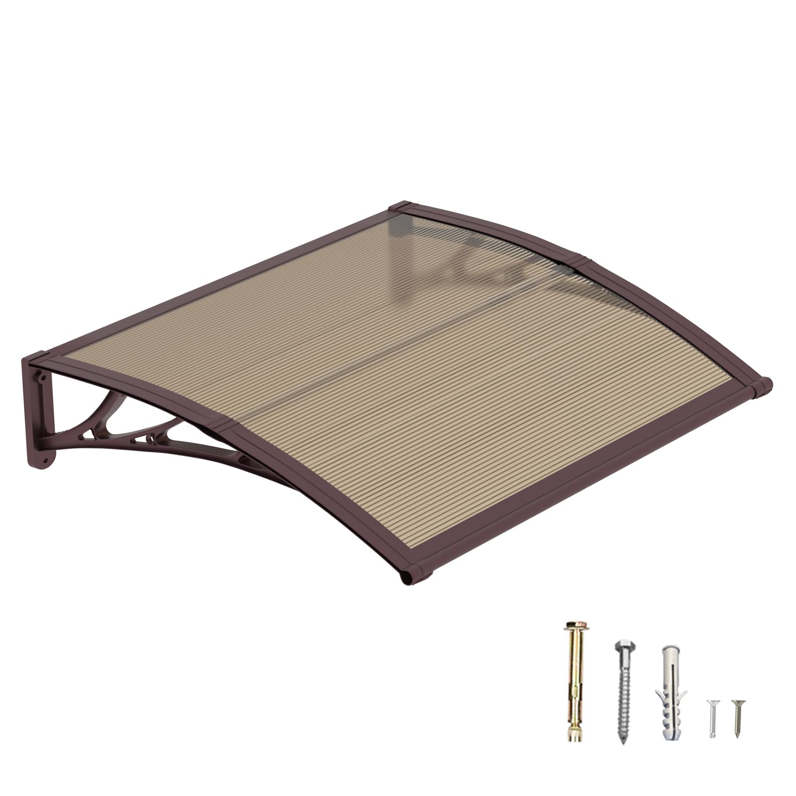 Awning for Door Entrance with Drainage, 32x48 Inch Awnings for Patio, Durable Polycarbonate Window Awnings Exterior, UV Rain Snow Protection Canopy for House, Porch, Patio, Deck — image 1