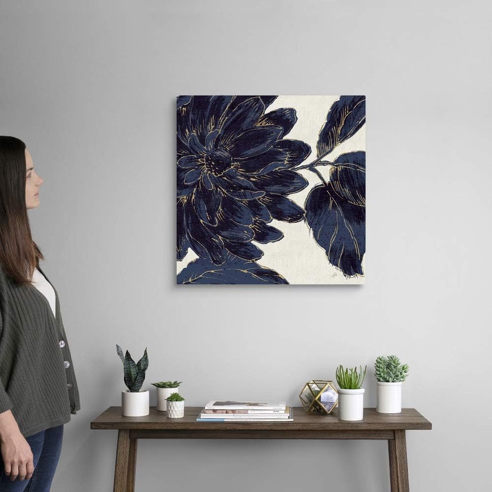 CANVAS ON DEMAND Indigo Garden I Canvas Wall Art Print by Daphne Brissonnet, Contemporary, Home Decor, Floral, Flowers, Nature Artwork, 24" x24in