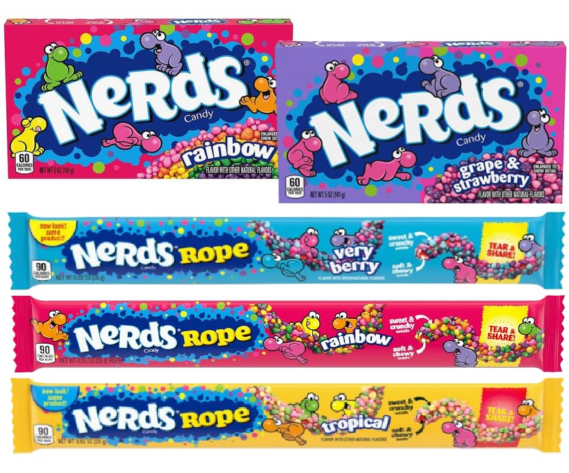 Amerikanischer Süßigkeiten Mix 5er Set (360 g) US Candy Box Theater Box Candy & Ropes in Rainbow Very Berry & Tropical Amerikanische Süßigkeiten Auswahl