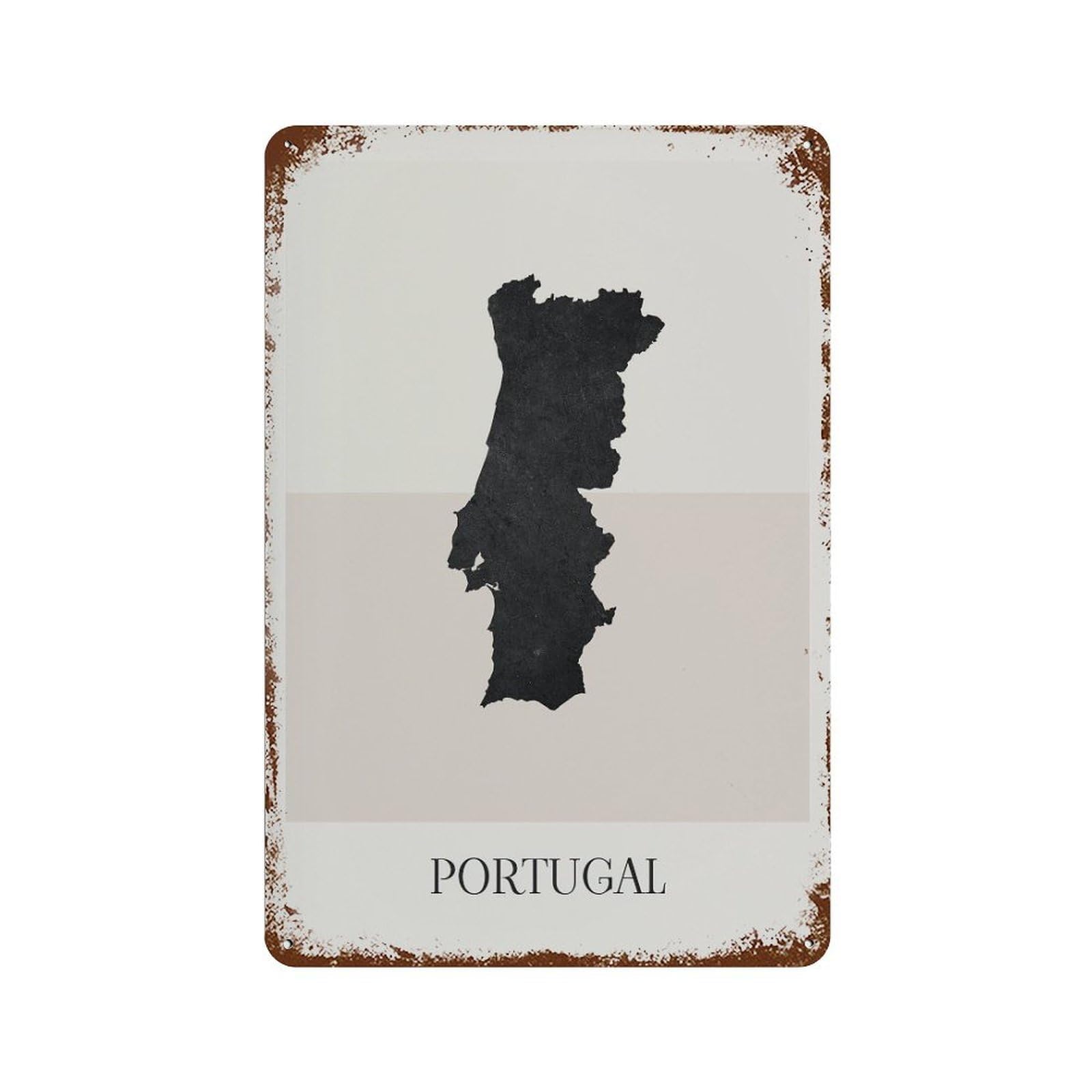 xiaoxiaoshen Portugal Map Minimalist Boho Decor For Home Or Gift Wall Decor Art Metal Tin Poster Modern Home Decor Art Home Bar Shop Decorations Vintage Sign 30x20cm