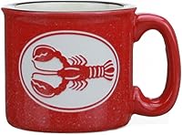 Vista 1 de Cape Shore Taza de té y café con diseño de langosta grabada roja de 15 onzas