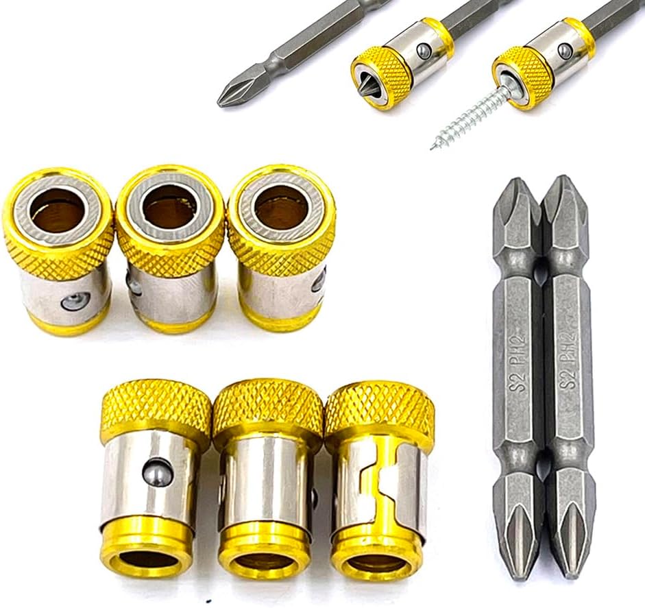JFOGO 6 Pieces Screw Ring With 2 Pieces Ph2 Screwdriver Bit Screw