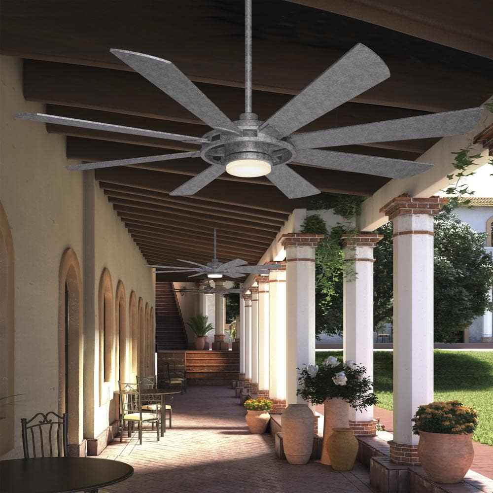 Patriot Lighting Holland 68" Painted Galvanized Indoor Outdoor Integrated LED Ceiling Fan