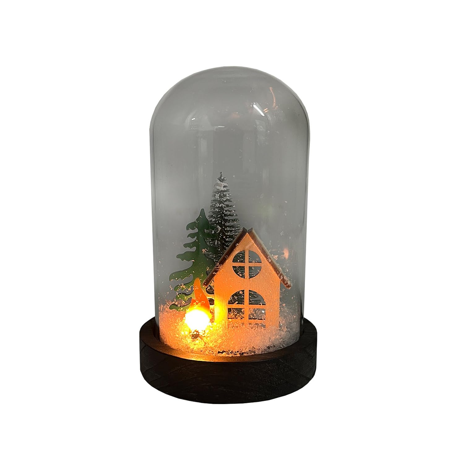 Cello White Gleneagles Fireglow Led Usb Flame Glass Dome – Realistic Flickering Flame Light, Usb-Powered Ambient Lamp For Home Décor, Christmas Lighting, Modern Glass Dome Accent
