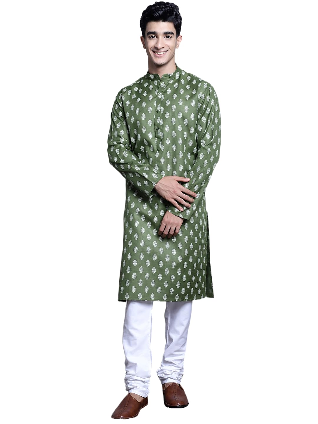 jompers Men's Cotton Floral printed kurta Pyjama Set.-picture-29