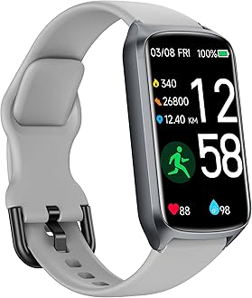 Health Fitness Tracker with 24/7 Heart Rate, Blood Oxygen, Blood Pressure, Sleep Tracker, 5ATM Waterproof Activity Trackers with Step Tracker, Pedometer (S & L Bands Included)…