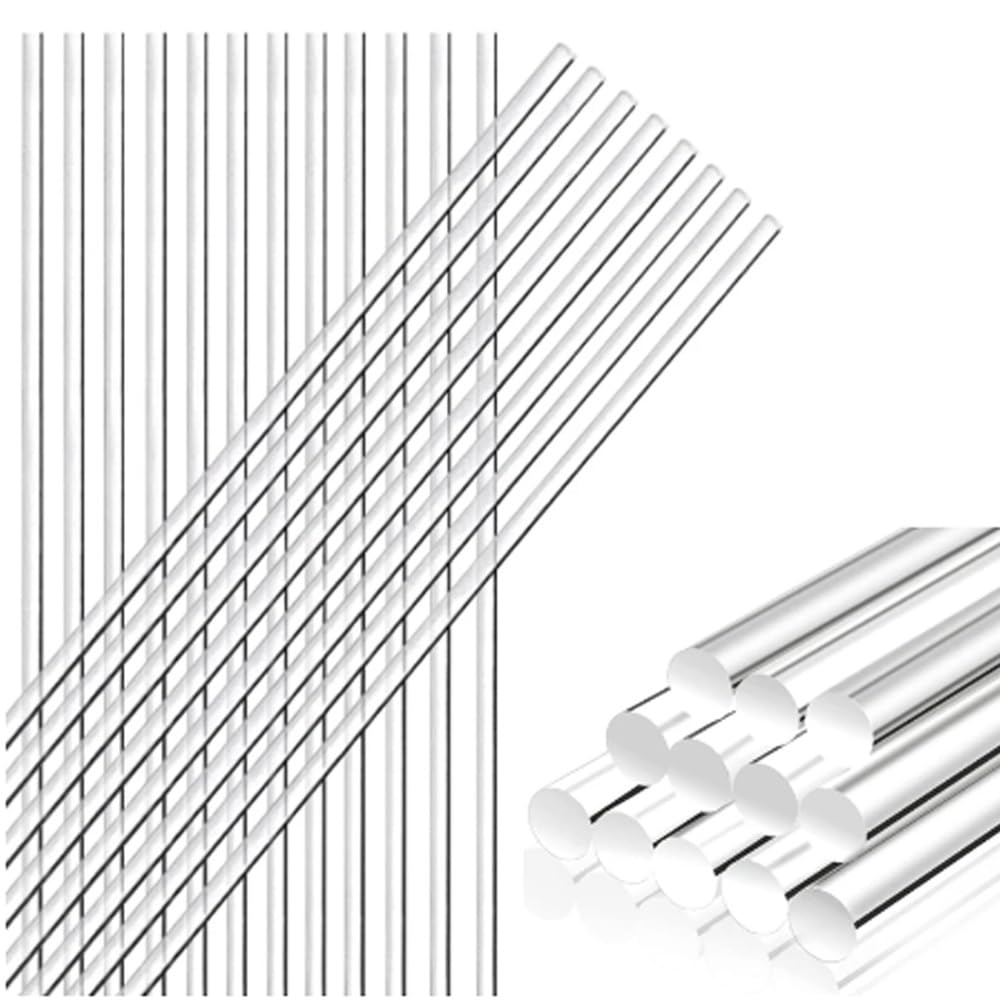 Tiges cylindriques rondes en plastique, Lot de 5 tiges acryliques 200 mm, 8 pouces, diamètre 6 à 30(Dia25mm)