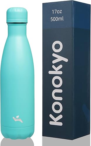 Miniatura 18 de Botellas de agua con aislamiento, de 25 onzas, de doble pared, de acero inoxidable, con vacío, de metal, para deportes y viajes, color azul