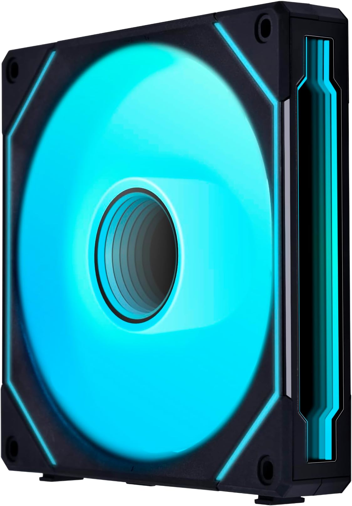 Lian Li UNI Fan SL-Infinity 140 Reverse Blade-Single Pack-ARGB Fan-Daisy-Chain Design-Infinity Mirror-Customizable Lighting Effects-Without Controller-Black-(14RSLIN1B)