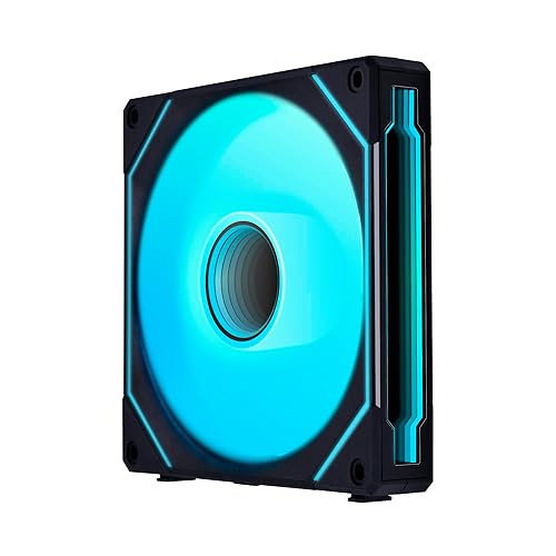 Ventilador Lian Li UNI Fan SL-Infinity 140mm Reverse Blade-Single Pack-ARGB Fan-Daisy-Chain Design-Infinity Mirror-Efectos de iluminación personalizables-Sin controlador-Negro-(14RSLIN1B)
