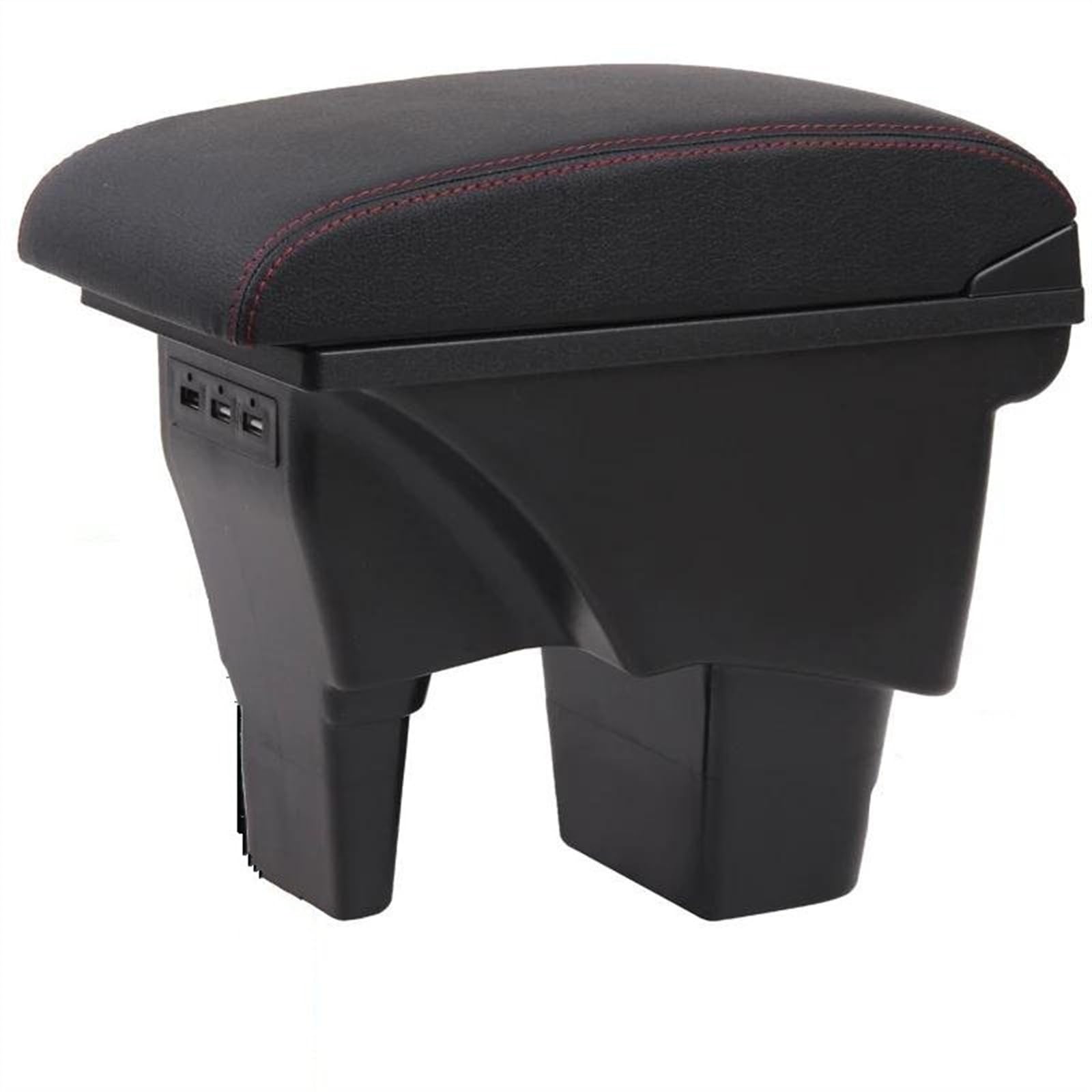 NOHEEU Armrest Box Central Store Content Storage Double Layer Car Modification Interior Retractable USB For Vitara(B1 Black Real Corium)