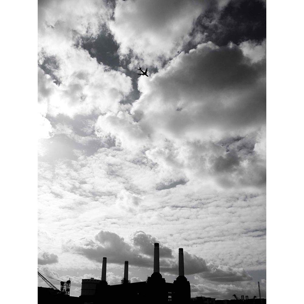 Wee Blue Coo Photo Architecture Transport Battersea Power Station Jet Art Print Poster Wall Decor 12X16 Inch