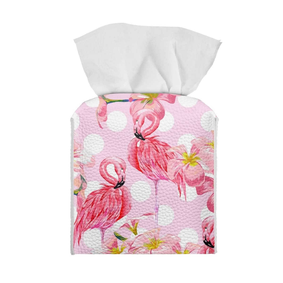 JooMeryer Taschentuchbox-Abdeckung Mit Rosa Flamingos – 13x13x14 Cm, Wasserdicht, Dekorativ