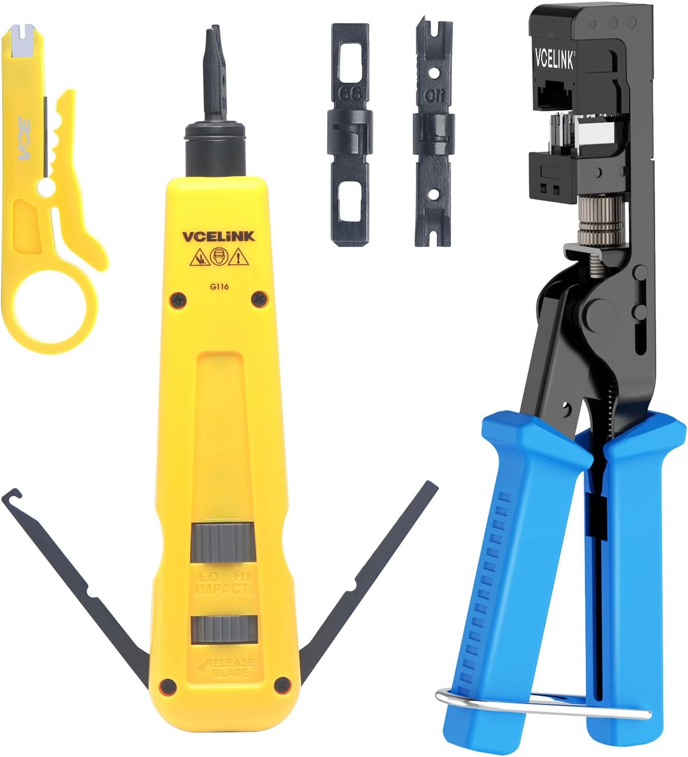 VCELINK Punch Down Impact Tool with 110 and 66 Blades, with Speed Termination Keystone Tool Only for VCE 90-Degree Keystone Jacks