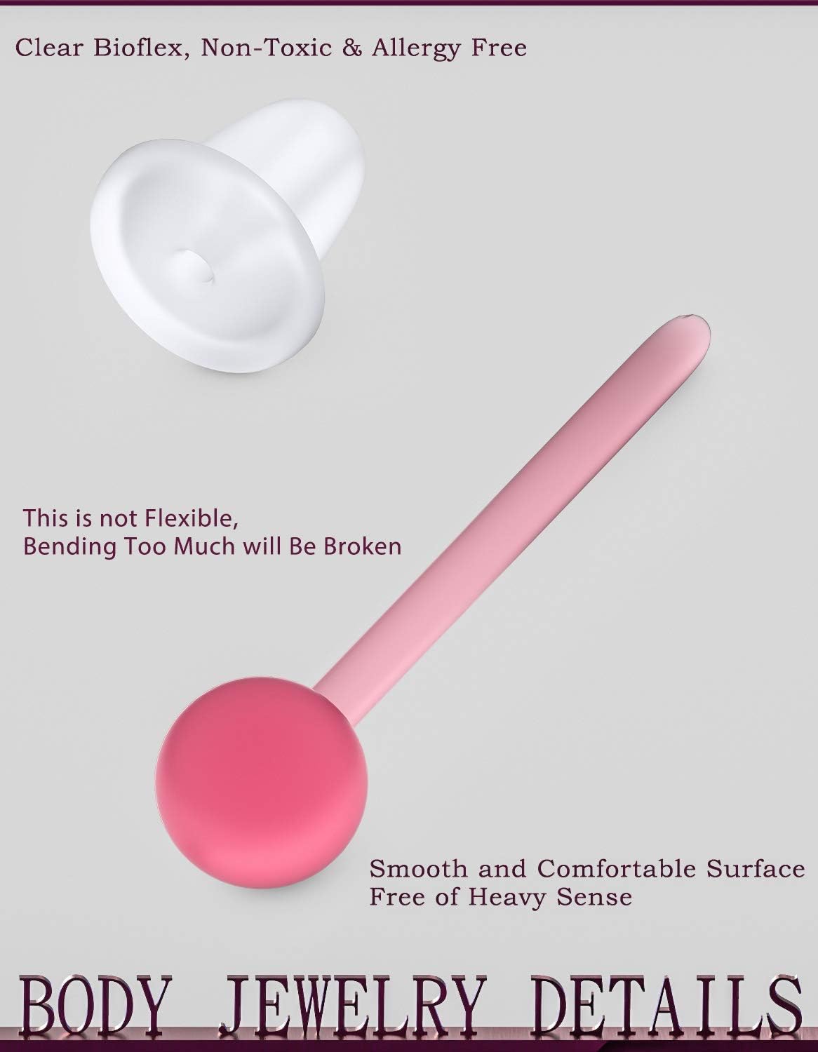 Jenxnjsjo Clear/Black/Multicolor Plastic Ball/Flat Stud Earrings Hole Saver Piercing Retainers Medical Grade for Women Men Sensitive Ears Sports Surgery Work - Image 4