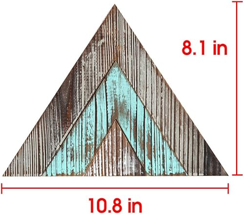 Miniatura 7 de J JACKCUBE DESIGN MK540A - Juego de 3 letreros de madera rústica con forma de triángulo, estilo bohemio para colgar en el hogar