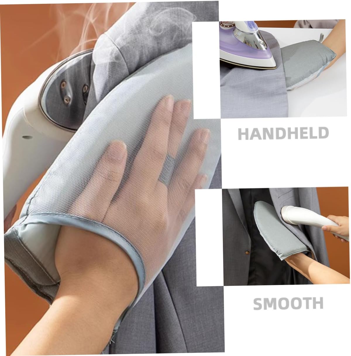 Amosfun Handheld Garment Steamer Mitt Xmas Linen Sponge Protective Glove