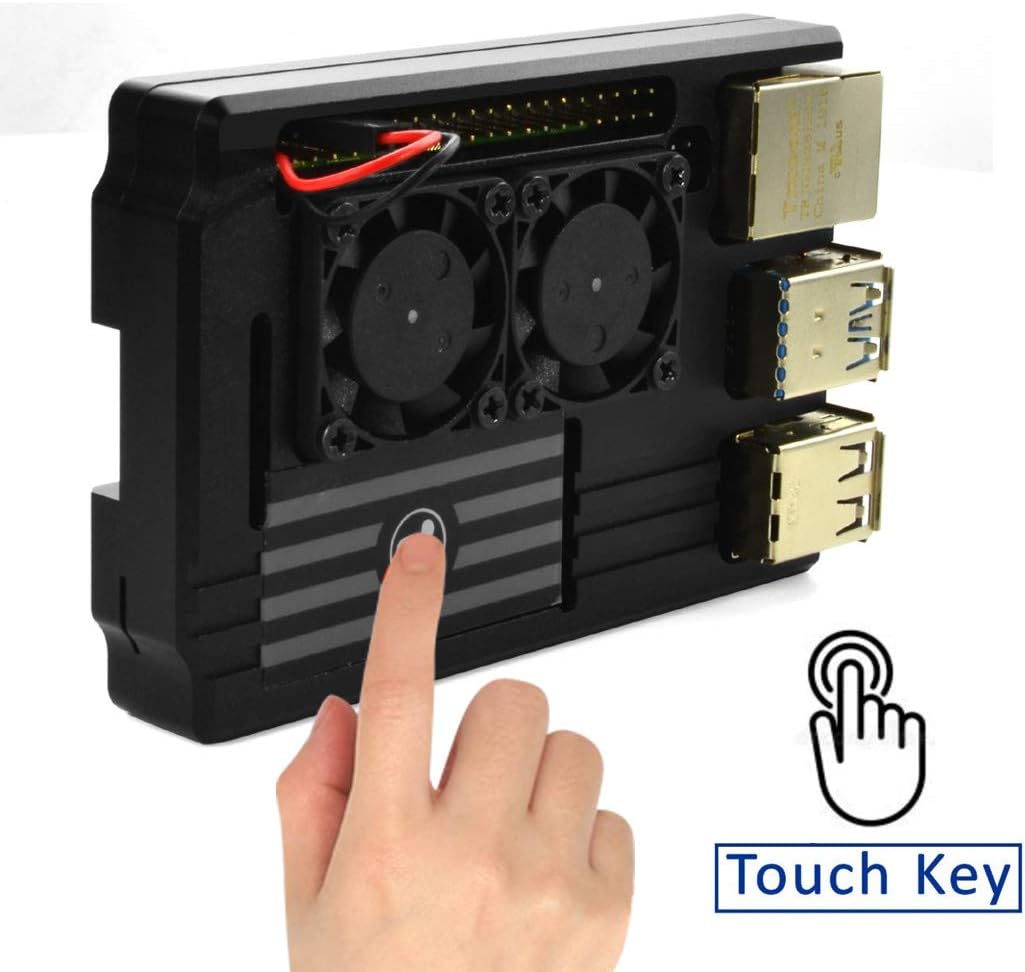 Limited Discount eleduino Raspberry PI 4 Aluminum Case with Dual Intelligent Temperature Control Fan (Black)