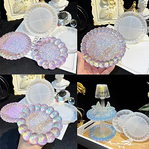 Image of RKPM HOMES Bubble Coaster Mould I Silicone Round Epoxy Resin Deep Casting Tray I Ashtray Mold for Homemade Ornament DIY Art Crafts Jewelry Storage Box Ring Trinket Container Table Decoration (Large)