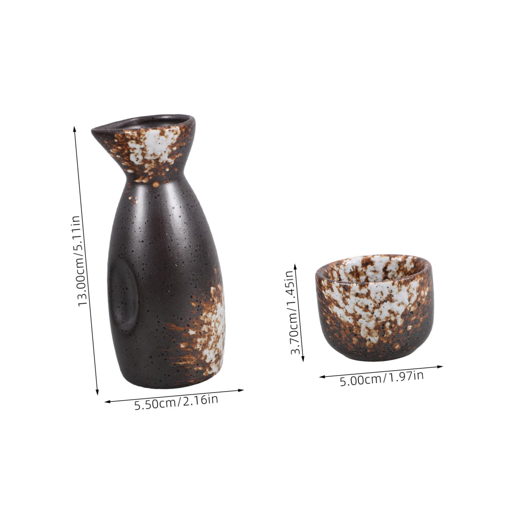 Unomor Rice Wine Pot Sake Cups Set Japanese Sake Serving Kit 4 Cups Pot Ceramic Material