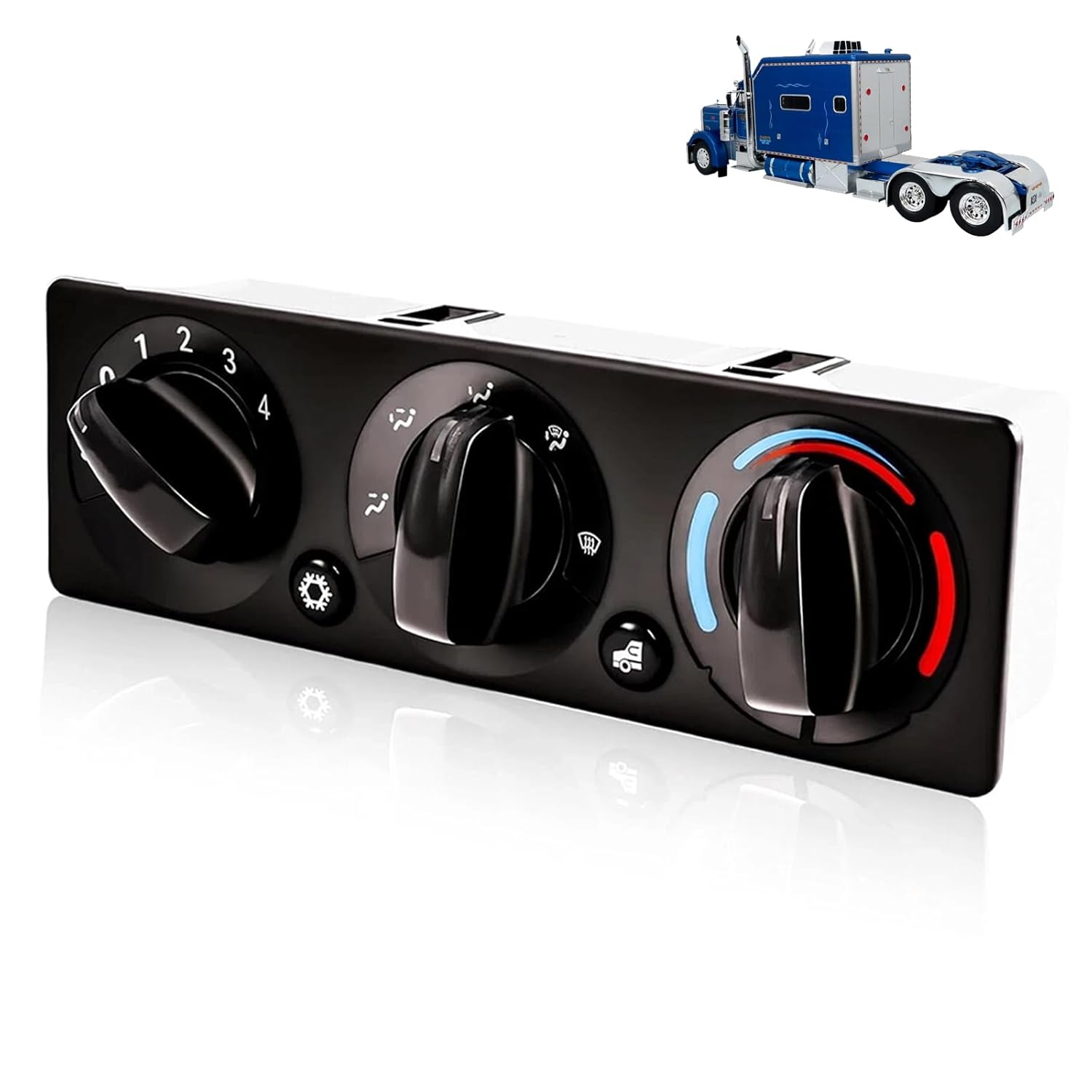 Q21-6119 HVAC A/C Climate Control Module - Compatible with Peterbilt 337 348 379 389 - Replacement Front Panel Switch with Automatic Configuration