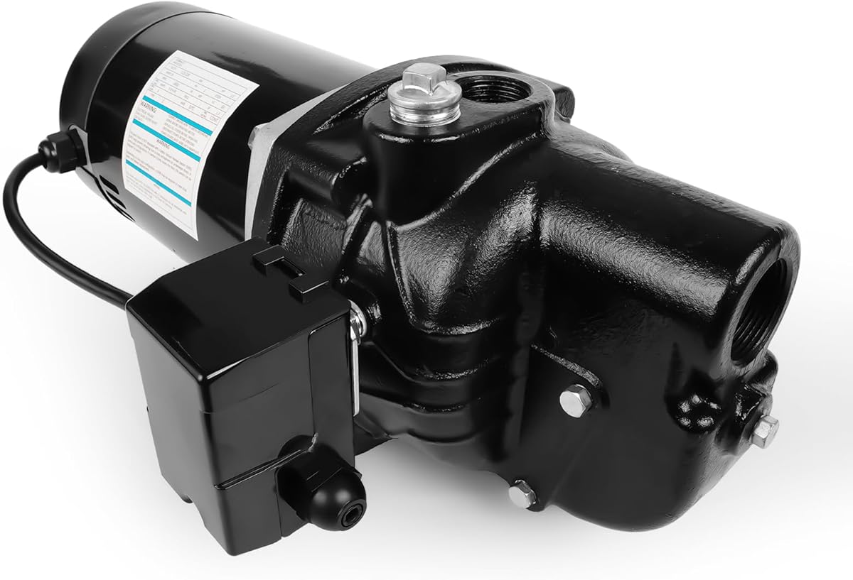 SWS50- Cast Iron Shallow Jet Well Pump - 1/2 HP 375 Gallons 0-25 FT Depth 115V 230V Dual Voltage Heavy Duty Shallow Well Pump