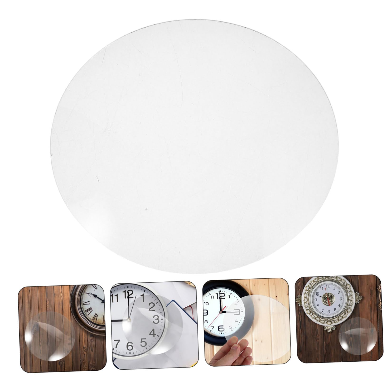 SOLUSTRE Vetro Convesso Rotondo per Orologio da Parete, Copertura in Vetro Dome, Protezione e Sostituzione per Orologi Classici e Moderni, 20 Cm