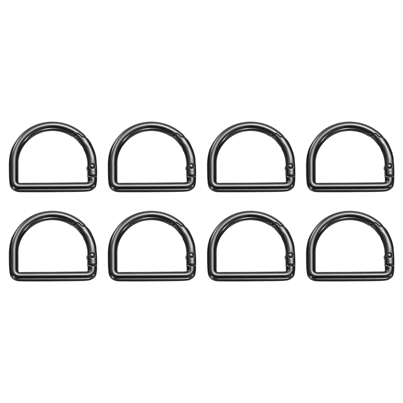 Crochet à ressort en D 4,1 cm lot de 8 mousquetons noirs pour sac et paracorde