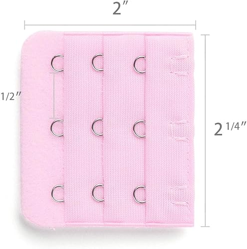 Miniatura 3 de Allegra K 3 piezas 3 posiciones ganchos mujer ropa interior sujetador correa ajustable extensor hebilla gancho rosa talla única, Rosa claro