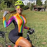 Triathlon Damen Radtrikot Set Bikewear Bekleidung MTB Skinsuit Racing Uniform Langarm MTB Sportswear 9D Gel Pad (Color : 4, Size : Medium)