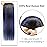 12 Clip in Hair Extensions Remy Human Hair Blue Balayage for Women - Silky Straight 100% Real Human Hair 50grams 4pieces (1B/Blue) T1B Color