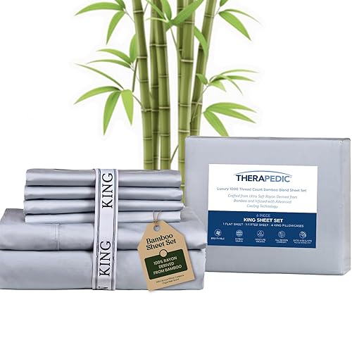 Therapedic 100% Organic Rayon Derived from Bamboo King Sheet Set