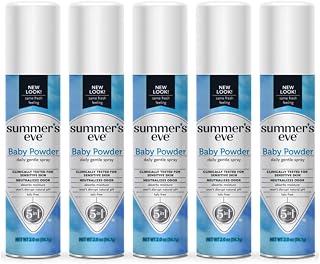 Summer's Eve Baby Powder Feminine Deodorant Spray, 2 oz Pack of 5 - pH-Balanced Odor Neutralizer for Sensitive Skin