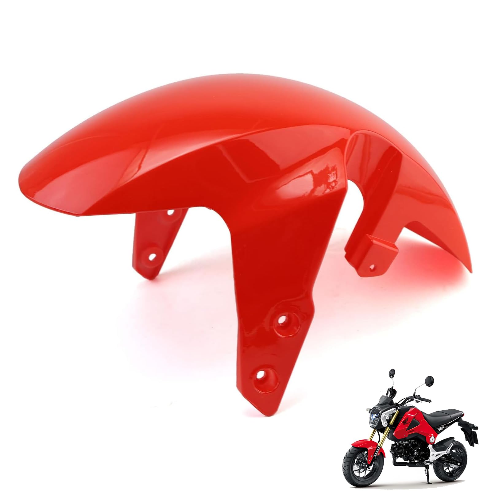 Mokuo Motorcycle Front Fender Mudguard Red Splash Guard Fit For Honda Grom Msx125 SF 2013-2016 Fairings Kit Parts.