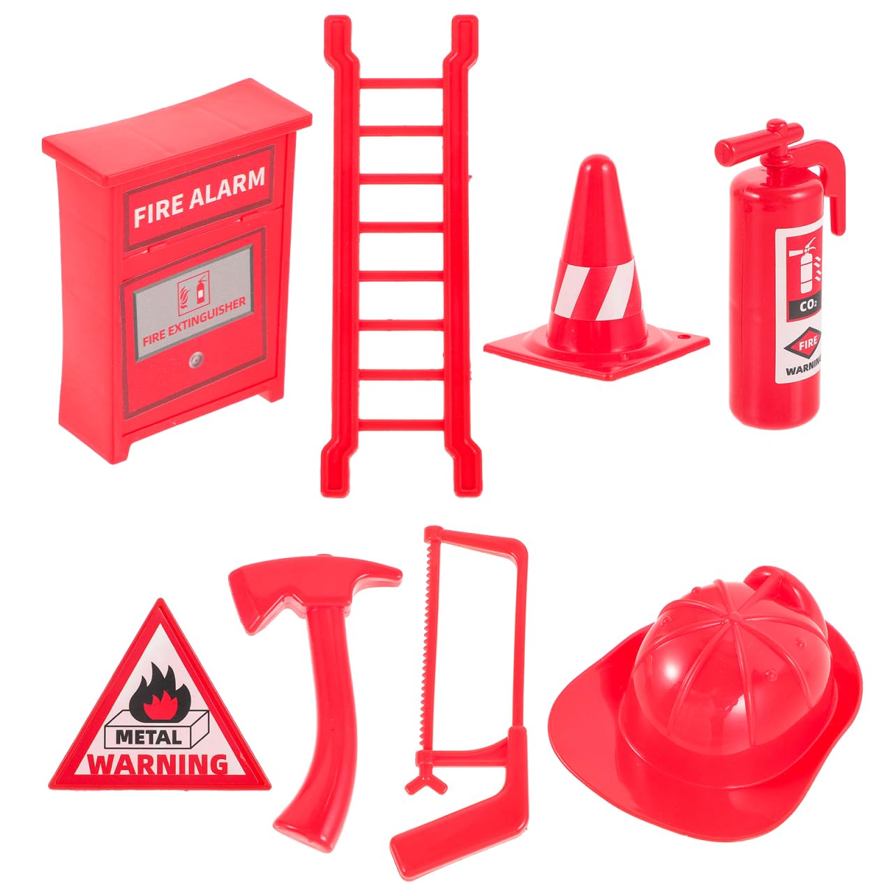 Toddmomy 8Pcs Mini Fire Extinguisher Toys for Doll House Accessories Lightweight Plastic Firefighter Decorations for Children Party Prank and Educational Play