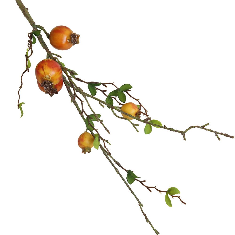 MuSheng Artificial Fake Flowers Fake Artificial Rose Fruit Pomegranate Berries Bouquet Floral Garden Home Decor (Orange)