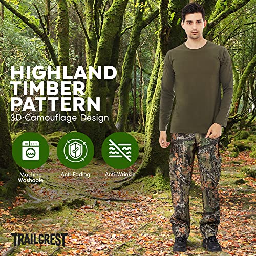 TrailCrest by Treel Men\'s Camo Tactical Hunting Hiking Pants, Medium