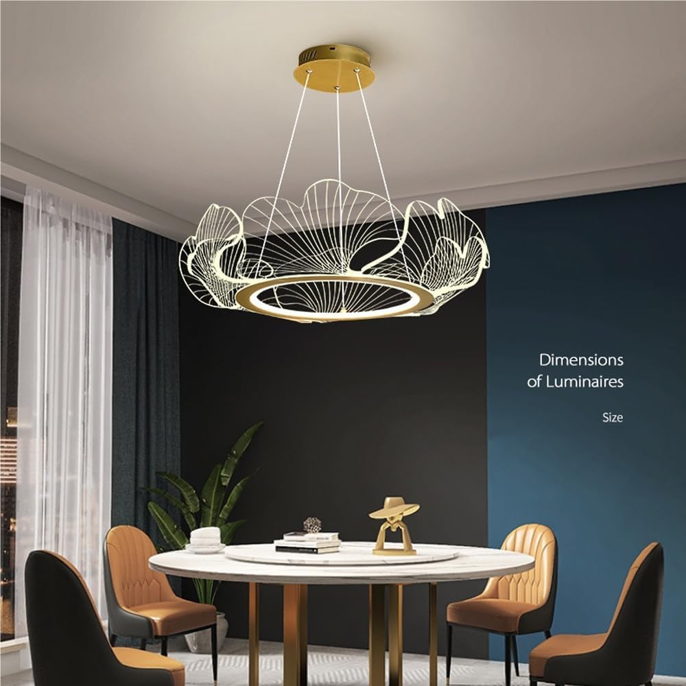Lampa wisząca LED, żyrandole z motywem kwiatu lotosu, wiszące lampy w stylu mid-century modern, żyrandol w stylu rustykalnym do sypialni, salonu, kuchni