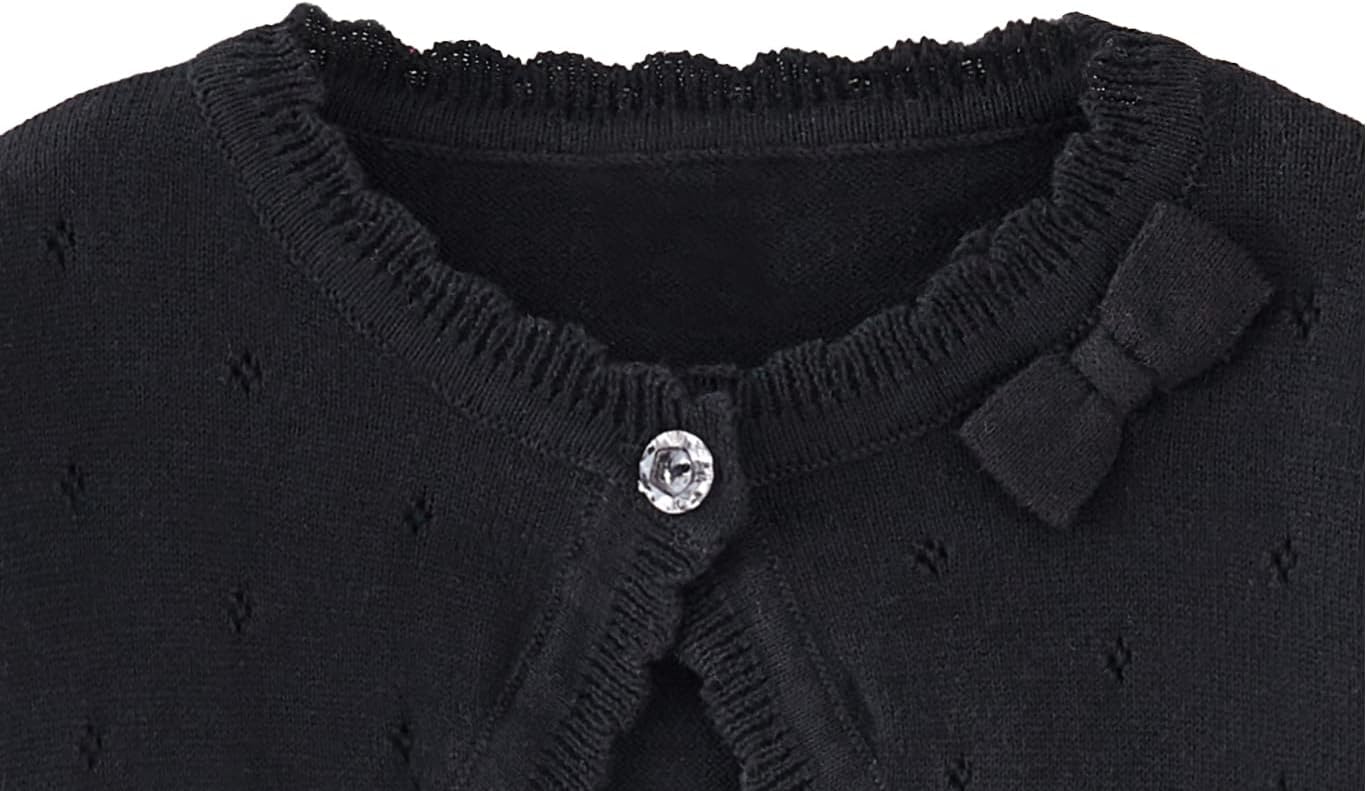 Toddler Girls Cardigan Sweater Bolero Shrug Baby Kids Long Sleeve Cropped Dress Up Button Closure Jacket Tops - Image 4