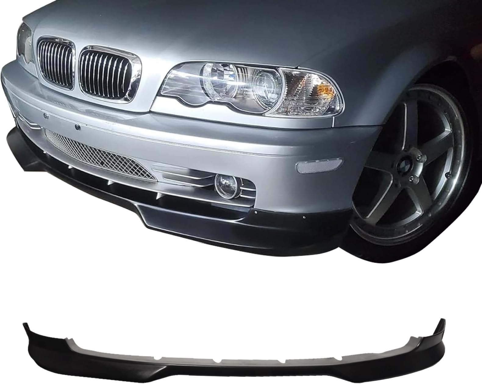 Front Bumper Lip Compatible with 1999-2003 BMW 3-Series E46 Coupe, H Style PU Black Front Lip Spoiler Splitter by IKON MOTORSPORTS