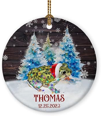 Prezzy Personalized Spadefoot Toad Ornaments for Christmas Tree Decorations 2023 Custom Date & Name Animal Lover Gifts for...