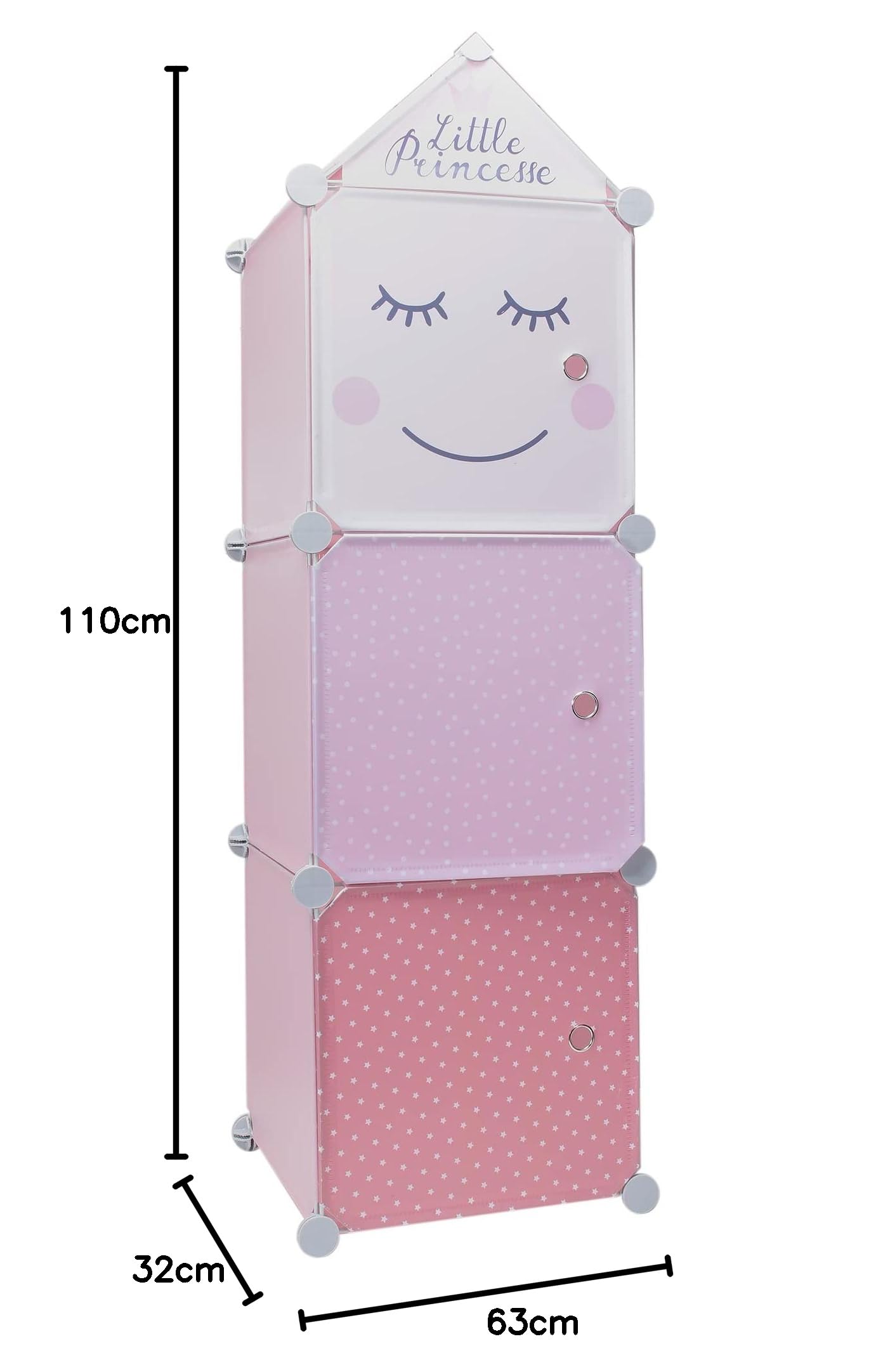 HOME DECO KIDS - Rg9220 - Rangement Armoire Modulable 3 Cubes Fille Enfant Deco Chambre Mobilier Decoration Meuble