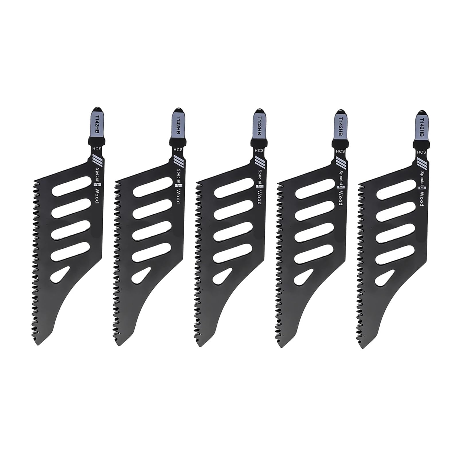 Laernpu One Color 5Pcs Flush Cutting Jigsaw Blade High Carbon Steel Irregular Curve Saw Blades With Handle For Softwood Fiberboard Plywood